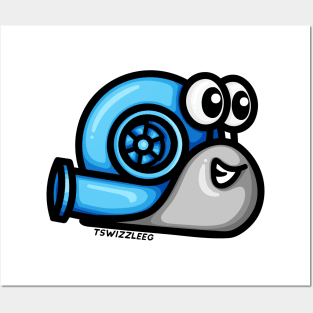 Turbo Snail (Version 1) - Blue / Gray Posters and Art